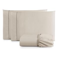 Lençol de cama Casal 400 Fios 3 Peças 40cm Altura 100% algodao - Rafal