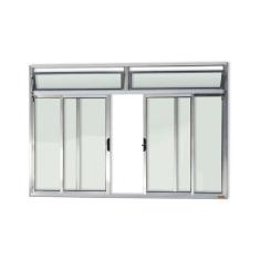 Janela Plus 4 Folhas Com Bandeira Vidro Liso 120cm X 150cm Brimak Brilhante