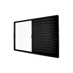 Janela Veneziana Abertura Direita Exclusiva 3 Folhas Vidro Liso 100x150cm Crv Portas E Janelas Preto