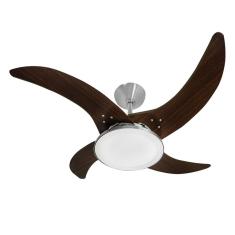 Ventilador De Teto Tron Mareiro Led 4 Pás Marrom / Alumínio 127v