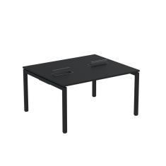 Mesa Plataforma Dupla Com Pé De Aço Para Coworking 140x120 Pdc14-12-2p Preto