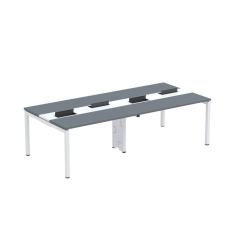 Mesa De Plataforma Dupla Para 4 Pessoas Corporativa 130x120-4p Pdc13-12-4p Grafito-branco