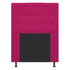 Cabeceira Estofada Dama 90 cm Solteiro Com Botonê Suede Pink - Doce So