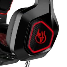 Headset Gamer Kross Dekmos USB Preto e Vermelho KE-HS155