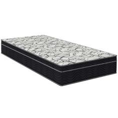 Cama Box Bege E Colchão Airtech 150 Espuma D45 Solteiro Ortobom