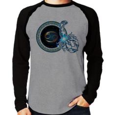 Camiseta Raglan Signo Câncer Astrologia Manga Longa - Foca na Moda, Ci