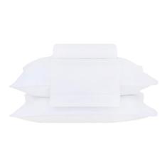Buddemeyer Jogo de Cama Casal Percal 180 Fios Basic Percalle 100% Algodão Penteado Branco 4 peças