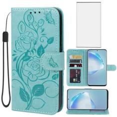 Vavies Capa para Galaxy S20 Plus 5G, capa carteira para Samsung S20+ SM-G985 com protetor de tela de vidro temperado, capa flip de couro floral com suporte para cartão de crédito para Samsung Galaxy