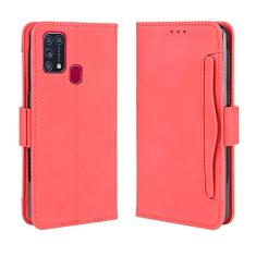 Capa com compartimento para cartão para Samsung Galaxy M31, capa flip carteira de couro para Samsung Galaxy M31, capa magnética retrô para celular, capa carteira com compartimentos para cartões