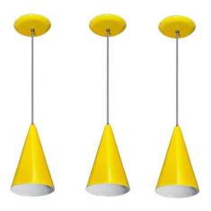 Kit Com 03 Luminarias - Pendente Colorido (varias Cores) - Lustres Ama