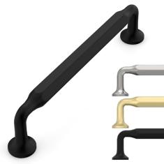 9BUILD Pacote com 10 puxadores de armário de 12 cm - puxadores de armário de cozinha preto fosco para armários