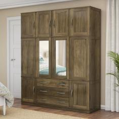 Guarda Roupa Casal com Espelho 10 Portas 3 Gavetas Paris - Lanes Móvei