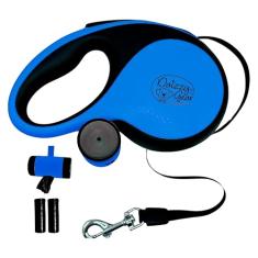 Daizzy Gear Coleira para cães - Coleira retrátil para animais de estimação, filhotes, raças pequenas e médias. Coleira extensível de 4,6 m sem emaranhados para cães com dispensador removível de saco
