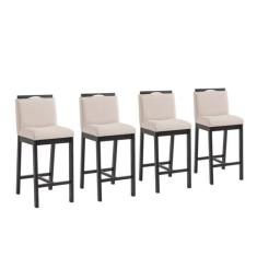 Conjunto 4 Banquetas Estofadas Madeira Maciça Dani - Ease Móveis