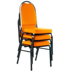 03 Cadeiras para Hotel e Auditório Linha Hotel Laranja