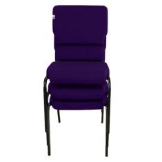 03 Cadeiras Empilhável para Igrejas Evangélicas Linha Church Roxo