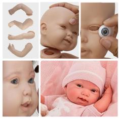 Boneca Bebe Reborn Molde Lara Torso Menina Silicone + Olhos