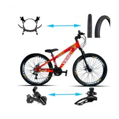 Bicicleta Viking Aro 26 Tuffx25/30 Vmaxx Freio Hidráulico 21v Vermelho Neon
