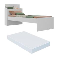Cama de Solteiro com Colchão Incluso e Baú Embutido Multimóveis Mp4232 Branco