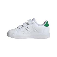 adidas Tênis infantil unissex Advantage Base 2.0, Branco/Verde, 17