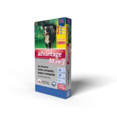 Antipulgas Advantage Max3 Bayer para Cães acima de 25kg - 3 Bisnagas de 4ml