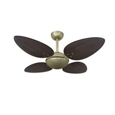 Ventilador De Teto 4 Pás Office Pétalo Palmae Tabaco 220v Volare Volare 220v Ouro