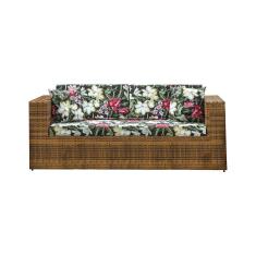 Sofá 3 Lugares para Jardim em Junco Camburiú - Imbuia