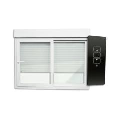 Janela de PVC Integrada 120x120cm 2 Folhas com Vidro Liso e Cremonna com Controle Remoto ITEC Brimak Branco