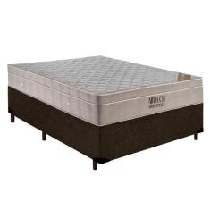 Cama Box Casal Suede + Colchão Casal Ortobom Airtech Molas Ensacadas 65x138x188