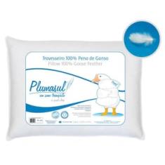 Travesseiro Plumasul Penas de Ganso 233 Fios 45 x 65 cm - Branco