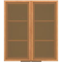 Armário Aéreo Bartira Cristal MDP 15mm com 2 Portas com Vidro e 2 Prateleiras - 80cm de largura