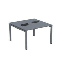 Mesa Plataforma Dupla com Pé de Aço para Coworking 120x120 Pdc12/12/2p Grafito