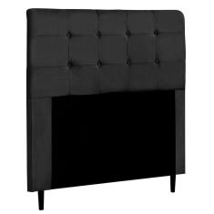 Cabeceira Cama Box Casal Queen Luna 160cm Suede Preto