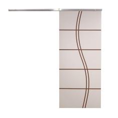 Porta De Correr Branco Prime Frisada Kit Alumínio Fs Duplo - 210x90