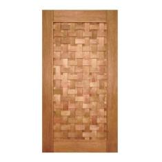 Porta de Madeira Couro Trançado Maciça Cedro Arana Casmavi, 120cm x 21