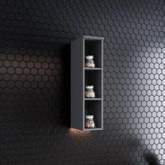 Armário Aéreo Nicho De Cozinha 20 Cm Amy Casa 812 Cinza