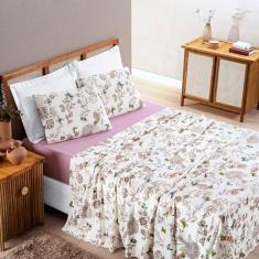 Jogo de Cama Quality Queen 4 Peças - Malha 100% Algodão - Bia Enxovais