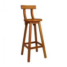 Banco Alto De Madeira Com Encosto Bistrô Bancada Ideal Para Bar E Restaurante