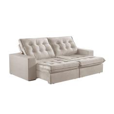 Sofá 2 Lugares Retrátil E Reclinável Martins M-165 Veludo Creme