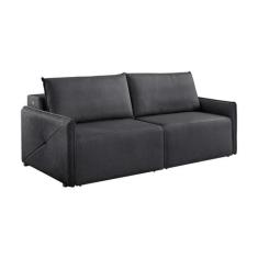 Sofá 4 Lugares Retrátil Urban com USB Linho Grafite 260 cm - Estofart