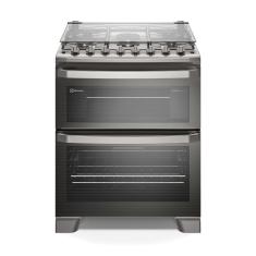 Fogão 5 bocas Electrolux Cinza Experience com Duplo Forno, PerfectCook360 e Vapor Bake (FE5DC) 127V