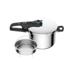 Panela De Pressão Rochedo Inox Trendy 6 litros Fechamento Externo Com Cesta De Vapor