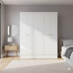 Guarda-Roupa Casal Demóbile Ártico 5 Portas de Bater MDP - 135cm de Largura