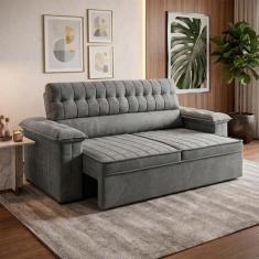 Sofá Retrátil Reclinável 2 lugares com molas 1,50m Quantum Suede Velut