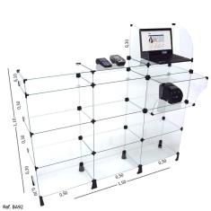 Balcão Caixa Modulado em Vidro - 1,50 x 1,10 x 0,30
