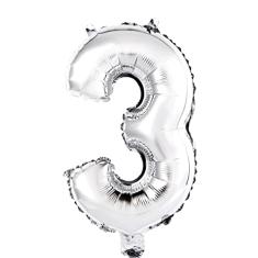 Balão Metalizado Prata Número 5-40cm