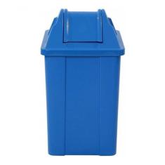 Lixeira Plástica Quadrada Com Tampa Vai-vem 25 Litros Cor:azul
