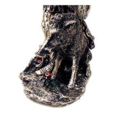 Bruxinha do Cajado Estátua Freyr Deus Nordico Fertilidade Resina 26cm