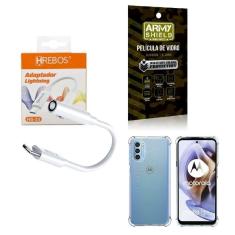 Capa Motorola G31 + Adaptador P2 Para Tipo C + Película 3D