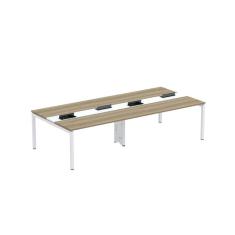 Mesa de Plataforma Dupla para 4 Pessoas Corporativa 150x140/4p Pdc15/14/4p Noce Naturalle/Branco